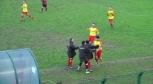 Italian Player Celebrates Goal By Headbutting Through Glass Dugout & Immediately Gets Sent Off
