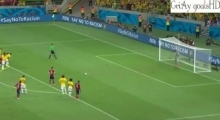 James Rodriguez PENALTY Goal vs Brazil ~ Brazil vs Colombia 2-1 04/07/2014 HQ
